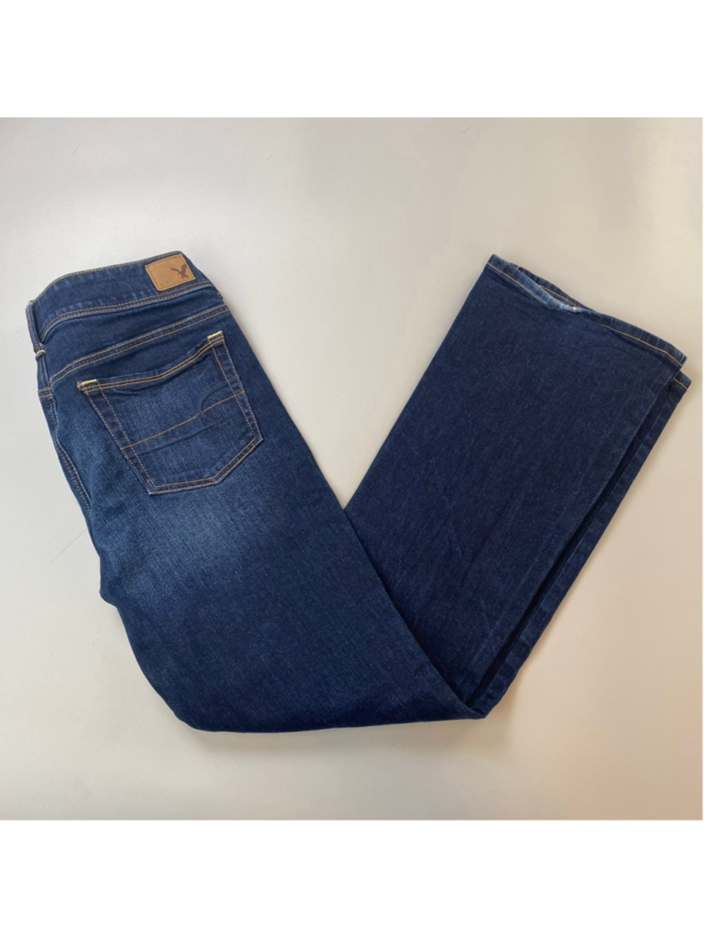 American Eagle Outfitters Jeans 12 Blue Kick Boot Stretch Western Cowgirl Cute